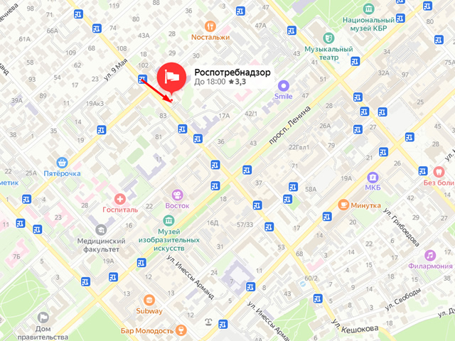 Управление Федеральной службы в сфере защиты прав потребителей и благополучия человека по Кабардино-Балкарской Республике