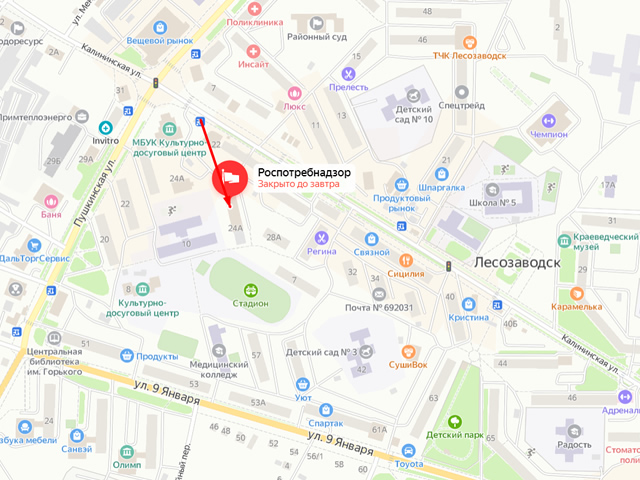 Территориальный отдел Управления Роспотребнадзора по Приморскому краю в г. Лесозаводске